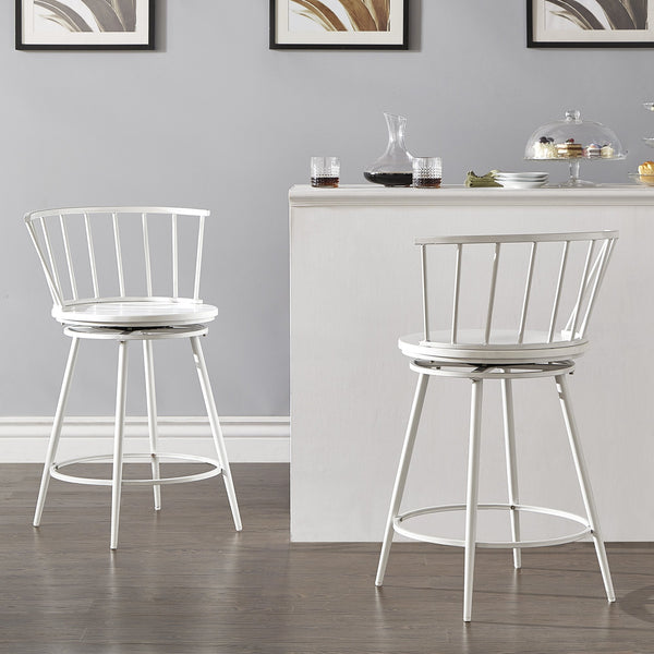 Lydford Windsor Back Swivel Counter Stool with Iron Frame for Kitchen Bar Seating