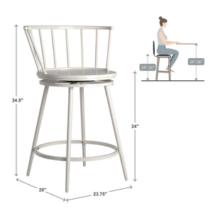 Lydford Windsor Back Swivel Counter Stool with Iron Frame for Kitchen Bar Seating