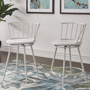 Lydford Windsor Back Swivel Counter Stool with Iron Frame for Kitchen Bar Seating