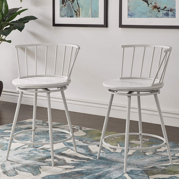 Lydford Windsor Back Swivel Counter Stool with Iron Frame for Kitchen Bar Seating