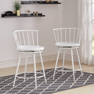 Lydford Windsor Back Swivel Counter Stool with Iron Frame for Kitchen Bar Seating