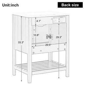 English Elm 24" Modern Sleek Bathroom Vanity with Ceramic Sink, Solid Wood Frame, Waterproof Finish and Open Shelf Storage Black N725P246473B
