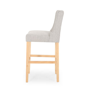 English Elm Vienna Wingback Counter Stools Set of 2 Tufted Fabric Nailhead Kitchen Bar Seating 64854.00LGRY