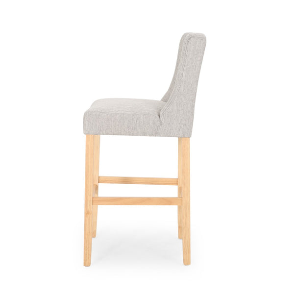 English Elm Vienna Wingback Counter Stools Set of 2 Tufted Fabric Nailhead Kitchen Bar Seating 64854.00LGRY