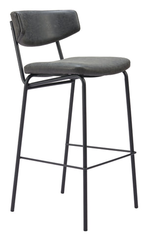Charon Barstool - Set of 2 Vintage Black 110261 Zuo Modern