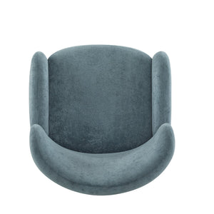 English Elm Christopher Knight Home® - Parmelee Upholstered Wingback Club chair in Velvet with Solid Wood Legs, Mid-Century Comfort Design Aqua Blue 30.85 L x 30 W x 27 H N776P265764S