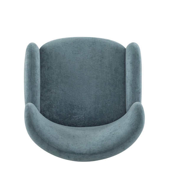 English Elm Christopher Knight Home® - Parmelee Upholstered Wingback Club chair in Velvet with Solid Wood Legs, Mid-Century Comfort Design Aqua Blue 30.85 L x 30 W x 27 H N776P265764S