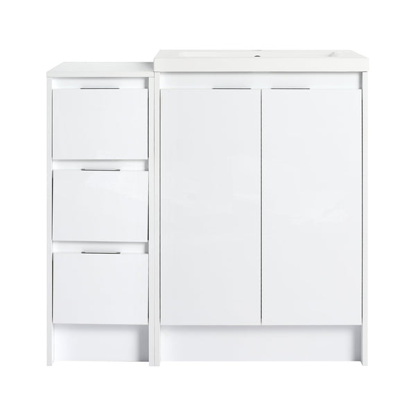 English Elm 36" Freestanding Bathroom Vanity With Resin Sink, Soft-Closing Doors & Ample Storage For Modern Spaces W999S00425