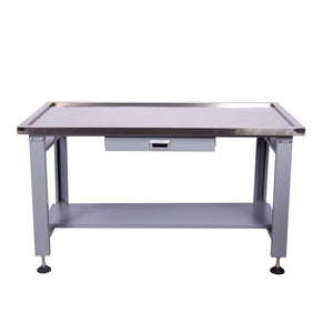 English Elm 59" Stainless Steel Mechanic Teardown Table with Drain Hole and 1000 Lb Capacity W5675S00001