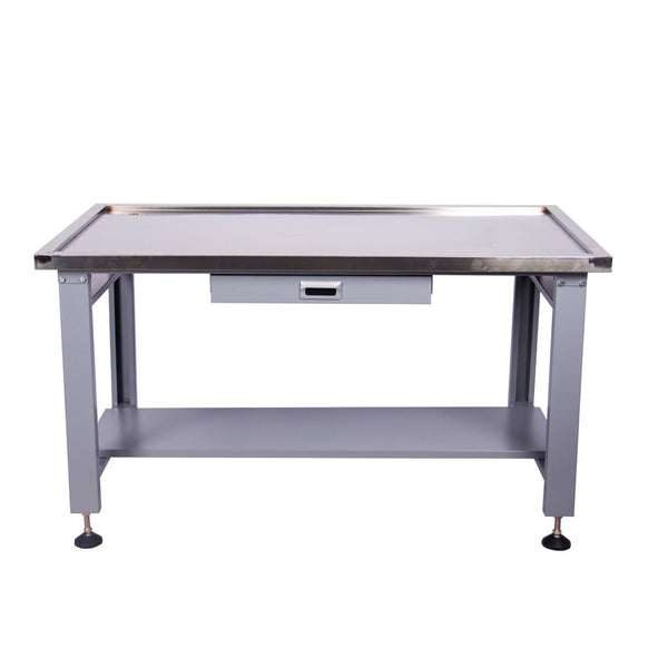 English Elm 59" Stainless Steel Mechanic Teardown Table with Drain Hole and 1000 Lb Capacity W5675S00001