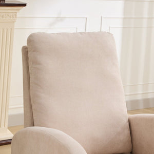 English Elm 27.2"w Wingback Glider Rocker Polyester Nursery Chair with Walnut Rubberwood Base W3188P304600