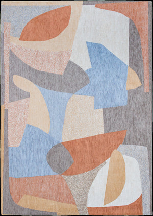 Homeroots 6' X 8' Blue And Gray Abstract Non Skid Area Rug  100% Pet 552015