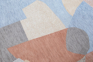HomeRoots 9' Modern Blue and Gray Abstract Area Rug - Non-Skid, Durable Design for Living Spaces & Style 552018
