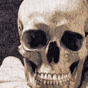 HomeRoots 3' X 5' Black and White Funky Skull Area Rug - Non-Skid, Stylish Accent for High-Traffic Spaces 552041
