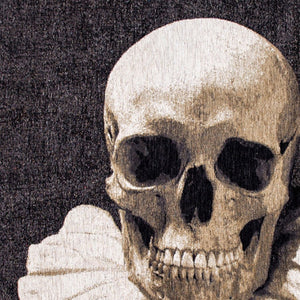 HomeRoots 3' X 5' Black and White Funky Skull Area Rug - Non-Skid, Stylish Accent for High-Traffic Spaces 552041