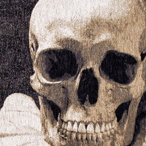 Homeroots 8' X 11' Black And White Funky Skull Non Skid Area Rug  100% Pet 552045