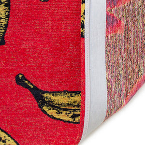 Homeroots 5' X 7' Red And Yellow Abstract Non Skid Area Rug  100% Pet 552049