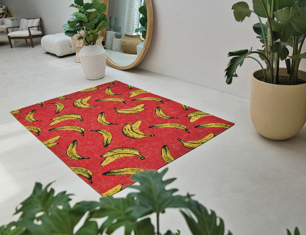Homeroots 7' X 9' Red And Yellow Abstract Non Skid Area Rug  100% Pet 552051