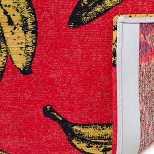 Homeroots 7' X 9' Red And Yellow Abstract Non Skid Area Rug  100% Pet 552051