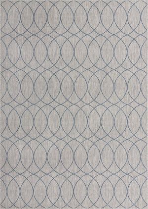 Unique Loom Outdoor Trellis Gitter Machine Made Trellis Rug Gray Blue,  10' 0" x 14' 1"