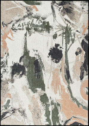 HomeRoots 3' X 5' Gray and Orange Abstract Non-Skid Area Rug – Stylish, Safe, and Perfect for High-Traffic Spaces! 552055