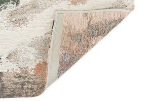 HomeRoots 5' Modern Gray and Orange Abstract Non-Skid Area Rug – Stylish, Durable Design for Any Space 552056
