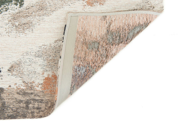 HomeRoots 5' Modern Gray and Orange Abstract Non-Skid Area Rug – Stylish, Durable Design for Any Space 552056