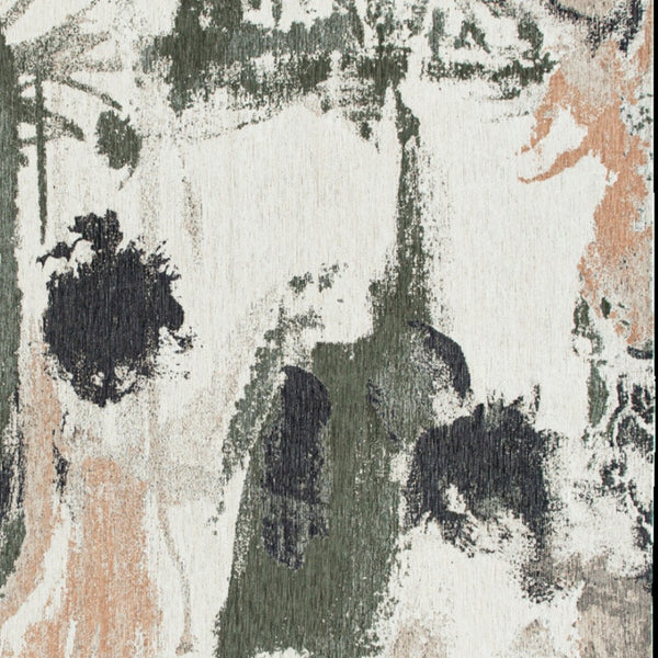 HomeRoots 5' Modern Gray and Orange Abstract Non-Skid Area Rug – Stylish, Durable Design for Any Space 552056