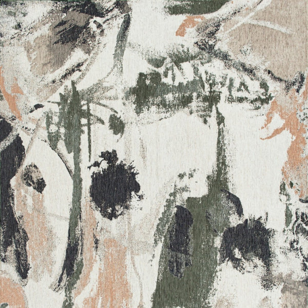 HomeRoots 5' Modern Gray and Orange Abstract Non-Skid Area Rug – Stylish, Durable Design for Any Space 552056