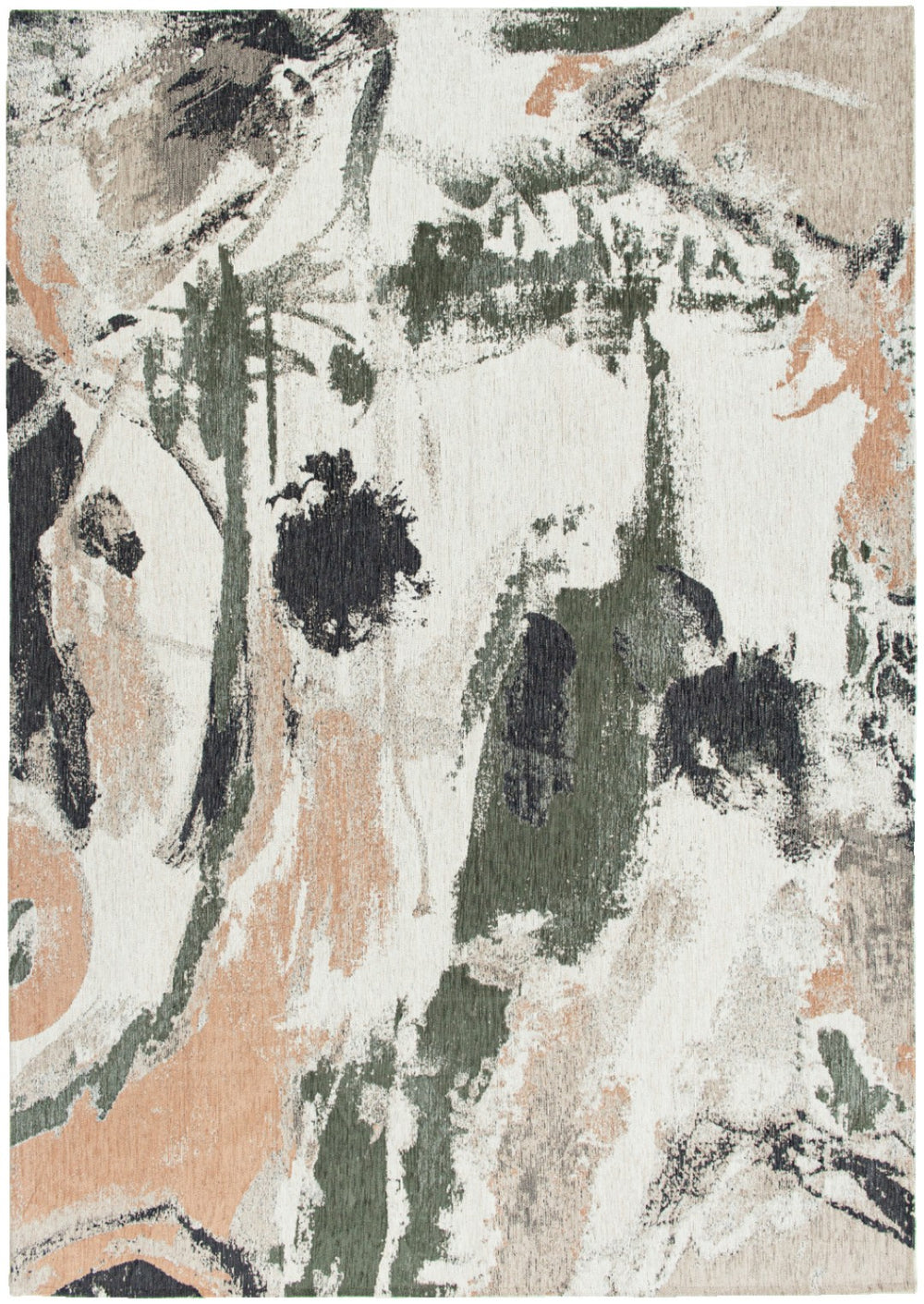 HomeRoots 5' Modern Gray and Orange Abstract Non-Skid Area Rug – Stylish, Durable Design for Any Space 552056