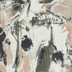 Homeroots 7' X 9' Gray And Orange Abstract Non Skid Area Rug  100% Pet 552058