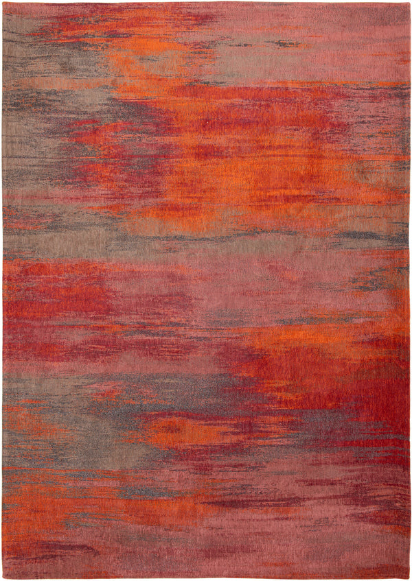 Homeroots 7' X 9' Red And Gray Abstract Non Skid Area Rug  100% Pet 552071