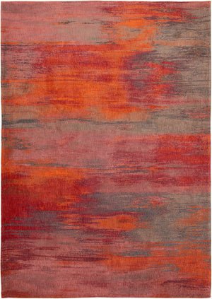 Homeroots 8' X 11' Red And Gray Abstract Non Skid Area Rug  100% Pet 552073
