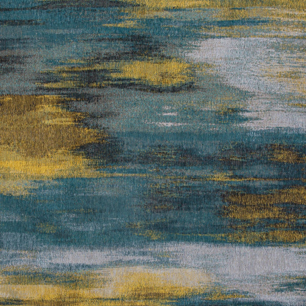 Homeroots 5' X 7' Blue And Yellow Abstract Non Skid Area Rug  100% Pet 552075