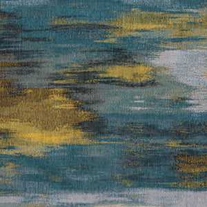 Homeroots 8' X 11' Blue And Yellow Abstract Non Skid Area Rug  100% Pet 552079