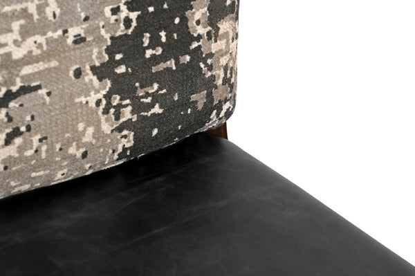 Homeroots Set Of Two Stylish Black Gray And Brown Upholstered Solid Wood Dining Chairs With Nailhead Trim   552134