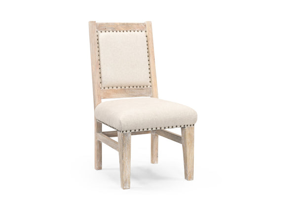 Homeroots 20" Beige And White Side Chair   552143