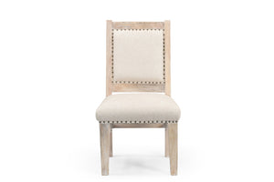 Homeroots 20" Beige And White Side Chair   552143