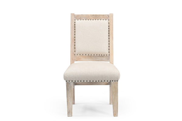 Homeroots 20" Beige And White Side Chair   552143