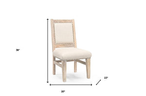 Homeroots 20" Beige And White Side Chair   552143