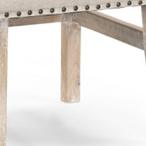 Homeroots 20" Beige And White Side Chair   552143