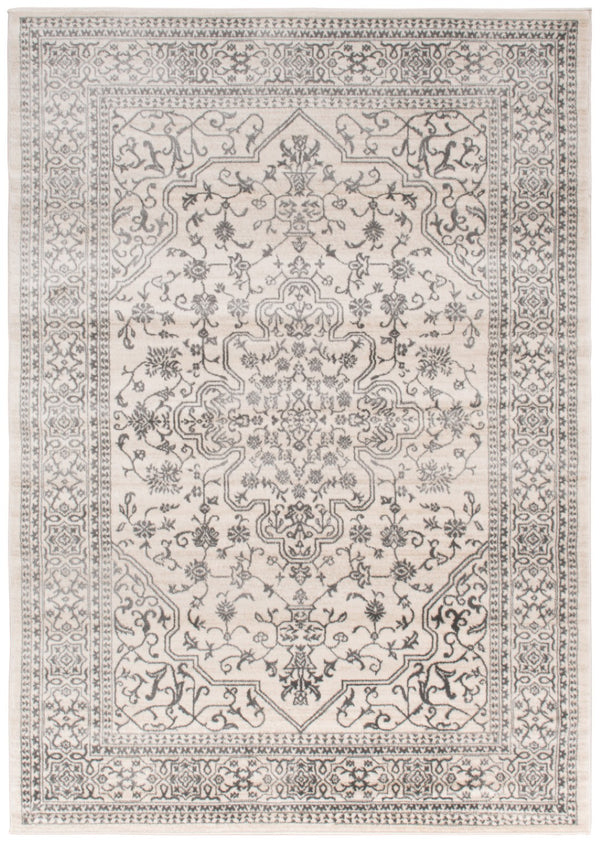 HomeRoots 5' Elegant Ivory and Gray Oriental Area Rug - Timeless Design, Durable, Stain-Resistant for Homes 5' X 8' 552148