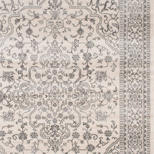 HomeRoots 5' Elegant Ivory and Gray Oriental Area Rug - Timeless Design, Durable, Stain-Resistant for Homes 5' X 8' 552148