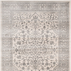 HomeRoots 5' Elegant Ivory and Gray Oriental Area Rug - Timeless Design, Durable, Stain-Resistant for Homes 5' X 8' 552148