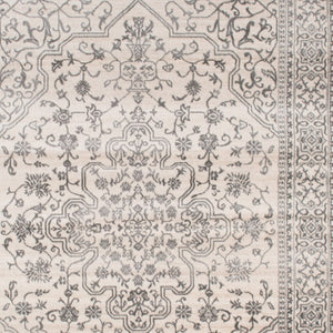 HomeRoots 5' Elegant Ivory and Gray Oriental Area Rug - Timeless Design, Durable, Stain-Resistant for Homes 8' X 10' 552149