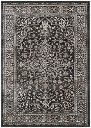 HomeRoots 5' Elegant Ivory and Gray Oriental Area Rug - Timeless Design, Durable, Stain-Resistant for Homes 5' X 8' 552150