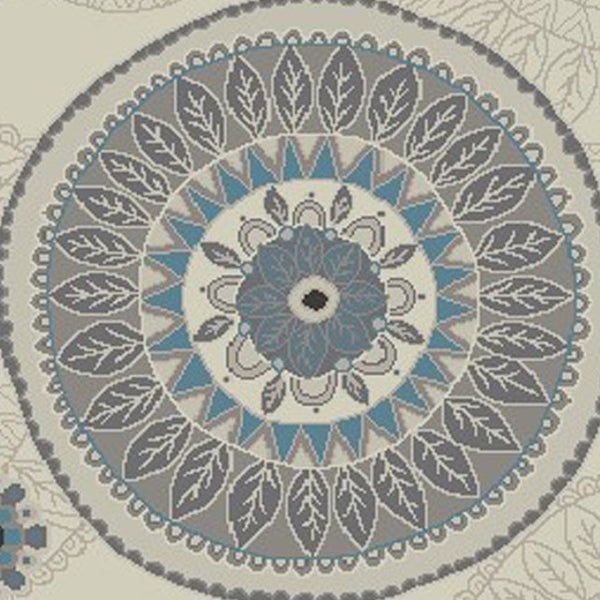 HomeRoots 5' Modern Ivory and Gray Geometric Area Rug – Soft, Stain-Resistant Design for Stylish Spaces 5' X 8' 552152