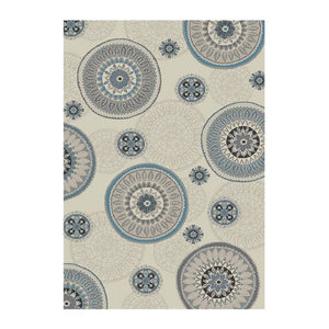 HomeRoots 5' Modern Ivory and Gray Geometric Area Rug – Soft, Stain-Resistant Design for Stylish Spaces 5' X 8' 552152
