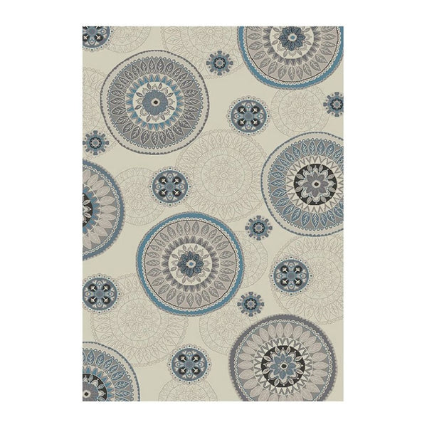 HomeRoots 5' Modern Ivory and Gray Geometric Area Rug – Soft, Stain-Resistant Design for Stylish Spaces 5' X 8' 552152