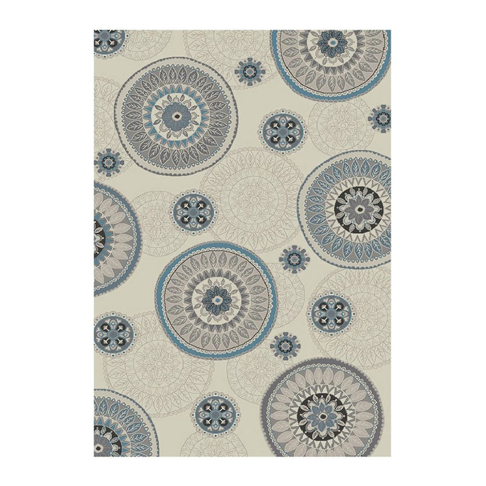 HomeRoots 5' Modern Ivory and Gray Geometric Area Rug – Soft, Stain-Resistant Design for Stylish Spaces 8' X 10' 552153